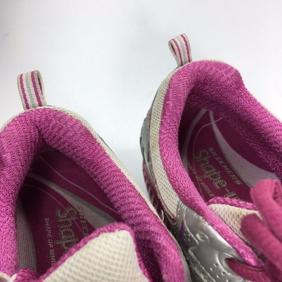 Skechers Shapeups Shoes Womens US 7 - Eu 37 Pink Silver Trainers Training Toning - Picture 7 of 10